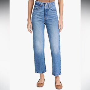 Levi’s Ribcage Straight Ankle Jeans Sz 23 High Rise Medium Wash